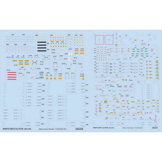 1/48 Sukhoi Su-27UB Stencils Decals for Academy/Kitty Hawk/GWH kits