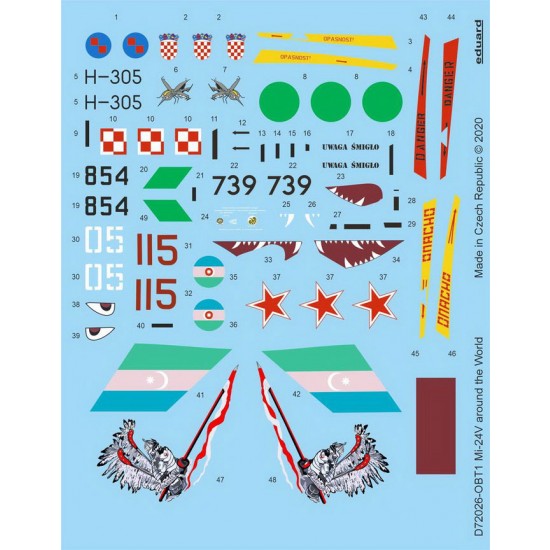 1/72 Mil Mi-24V Around the World Decals for Zvezda kits