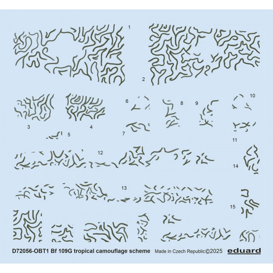 1/72 Bf 109G Tropical Camouflage Scheme Decal for Eduard kits