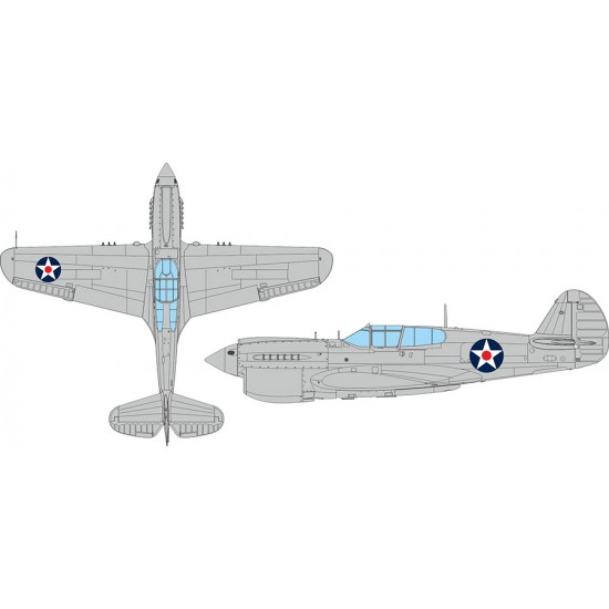 1/48 P-40E US National Insignia with Red Centre Masking for Eduard kits