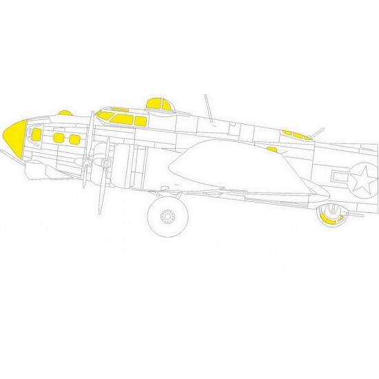 1/48 Boeing B-17G Flying Fortress TFace Paint Masking for HK Models kits