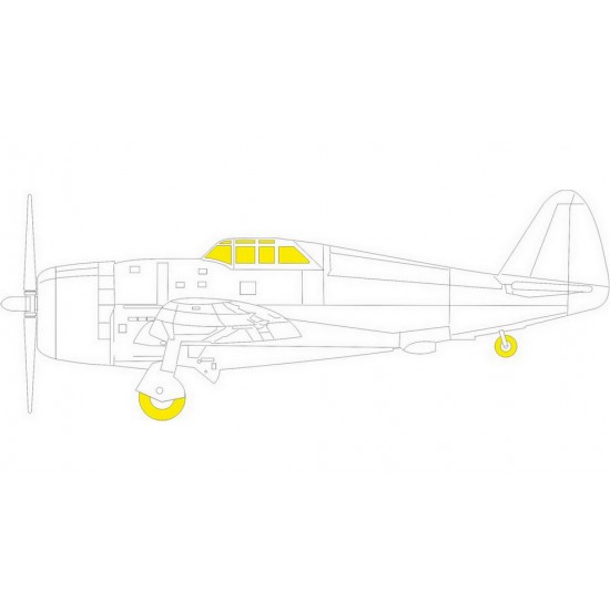 1/48 Republic P-47D Thunderbolt Razorback Tface Paint Masking for Tamiya kits
