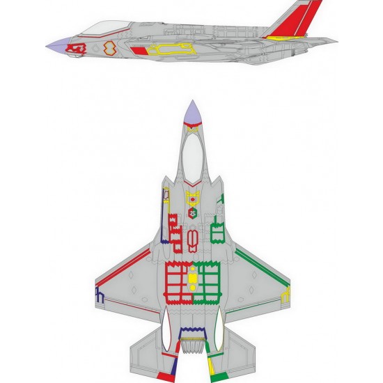 1/48 F-35A Lightning II RAM Coating Early Masking for Tamiya kits