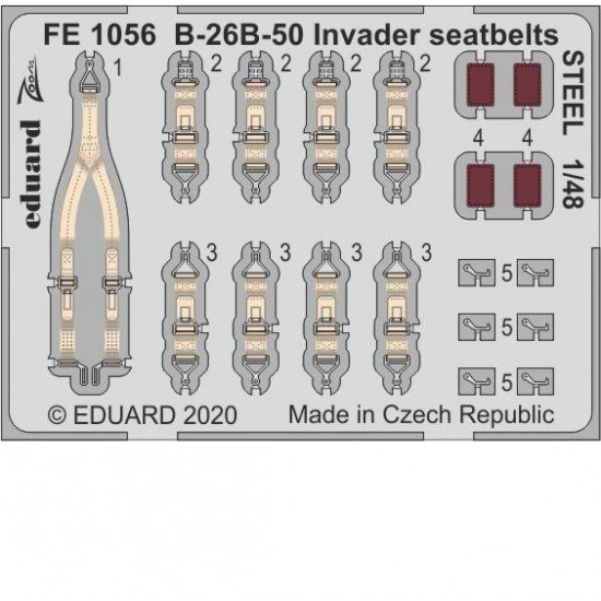 1/48 Douglas B-26B-50 Invader Seatbelts Steel Set for ICM kits