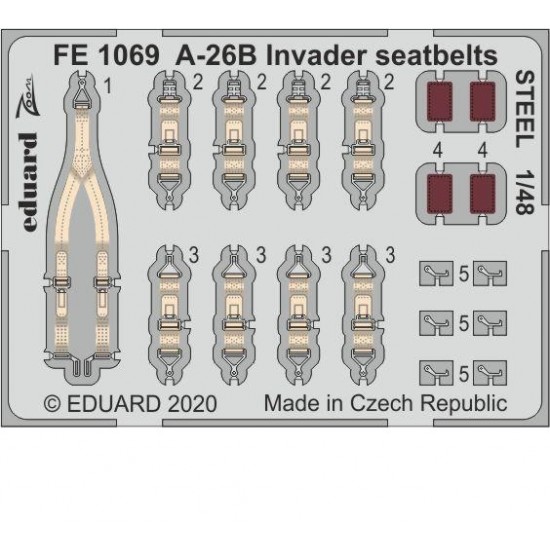 1/48 Douglas A-26B Invader Seatbelts Detail Set for ICM kits