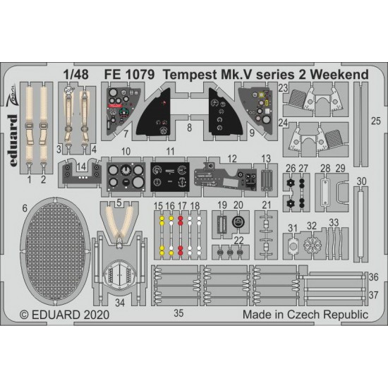 1/48 Hawker Tempest Mk.V Series 2 Weekend Detail Parts for Eduard kits