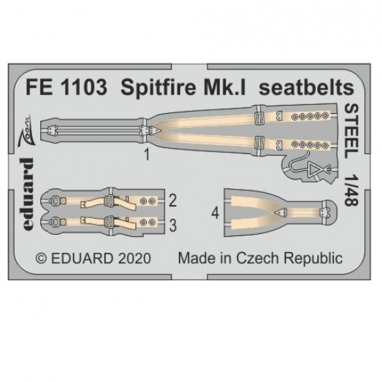 1/48 Supermarine Spitfire Mk.I Seatbelts for Airfix kits