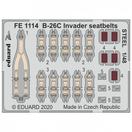 1/48 Douglas B-26C Invader Seatbelts Detail Set for ICM kits
