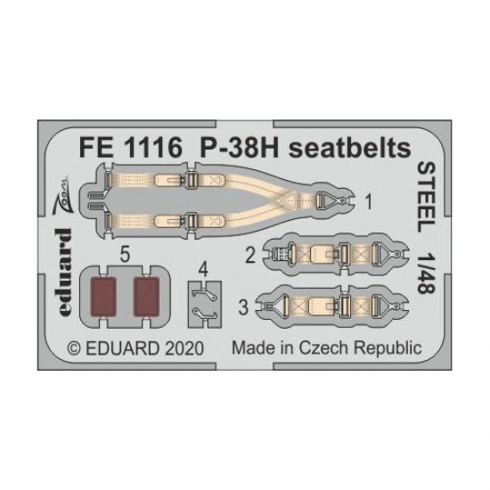 1/48 Lockheed P-38H Lightning Seatbelts Detail Set for Tamiya kits
