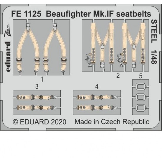 1/48 Bristol Beaufighter Mk.IF Seatbelts Detail Set for Revell kits