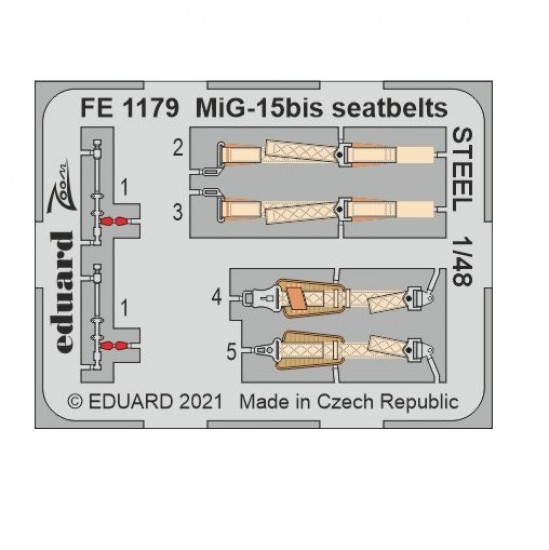1/48 Mikoyan-Gurevich MiG-15bis Seatbelts Detail Set for Bronco/Hobby 2000 kits