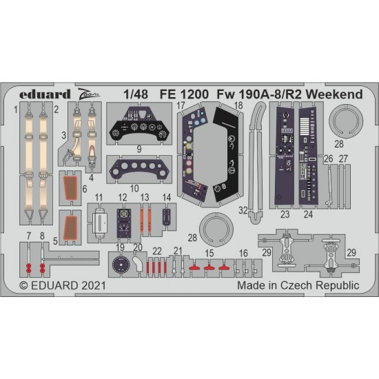 1/48 Focke-Wulf Fw 190A-8/R2 Weekend Edition Detail Set for Eduard kits
