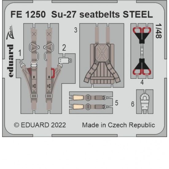1/48 Sukhoi Su-27 Seatbelts Detail set for Great Wall Hobby kits