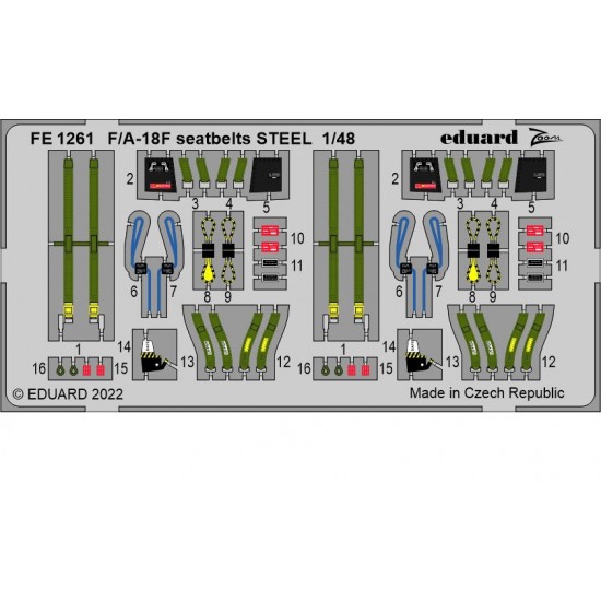 1/48 Boeing F/A-18F Super Hornet Seatbelts Detail set for Hobbyboss kits