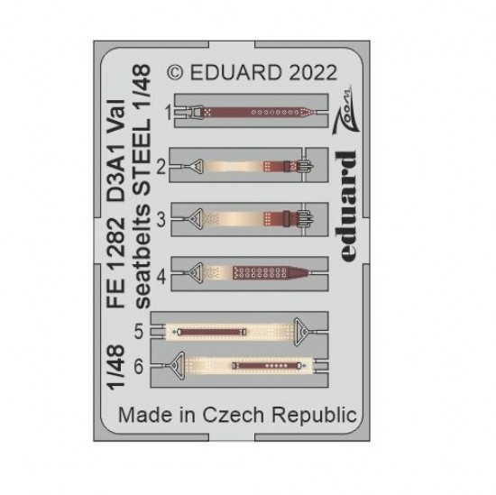 1/48 Aichi D3A1 Val Seatbelts Detail Set for Hasegawa kits