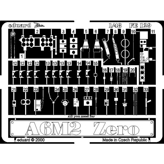 Photoetch for 1/48 Mitsubishi A6M2 Zero for Hasegawa kit