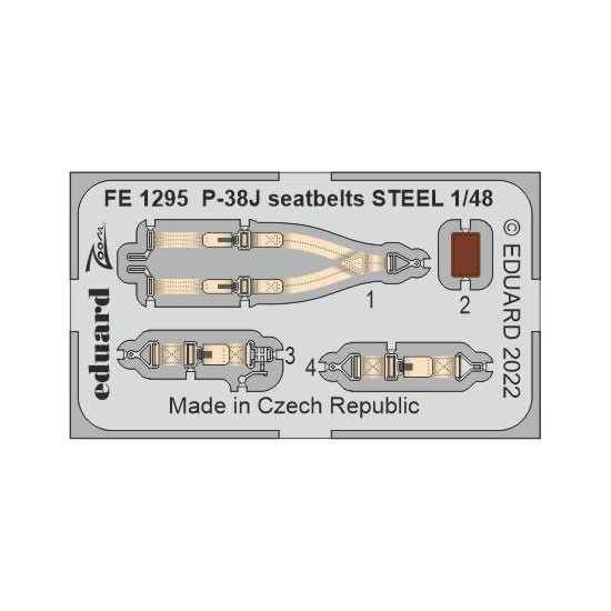 1/48 Lockheed P-38J Lightning Seatbelts for Tamiya kits