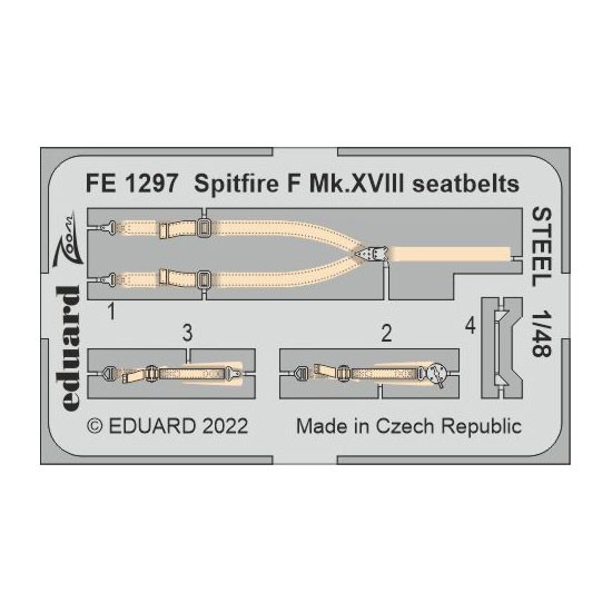 1/48 Supermarine Spitfire F Mk.XVIII Seatbelts for Airfix kits