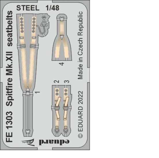 1/48 Supermarine Spitfire Mk.XII Seatbelts Detail set for Airfix kits