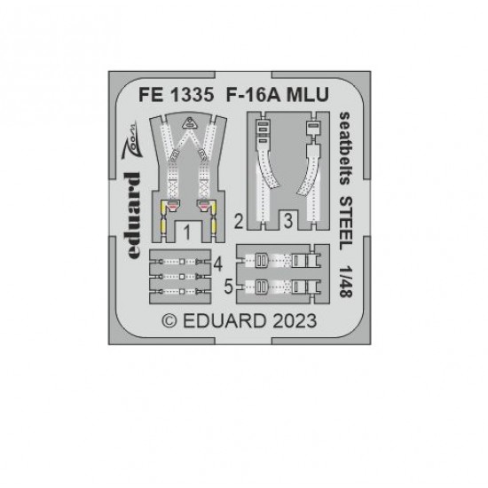 1/48 F-16A MLU Fighting Falcon Seatbelts Set for Kinetic kits
