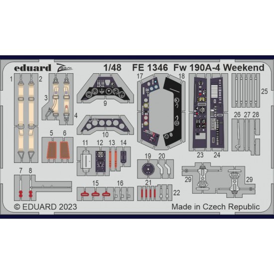 1/48 Focke-Wulf Fw 190A-4 Weekend Detail Parts for Eduard kits