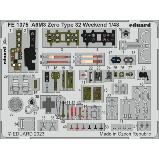 1/48 Mitsubishi A6M3 Zero Type 32 Weekend Detail set for Eduard kits