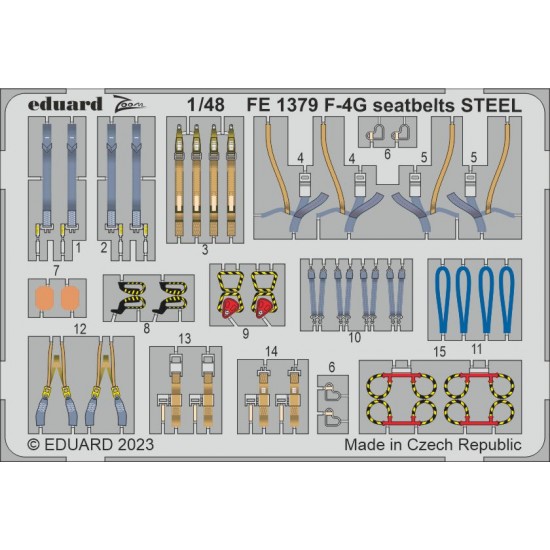 1/48 McDonnell Douglas F-4G Phantom II Seatbelts Detail Set for Meng kits