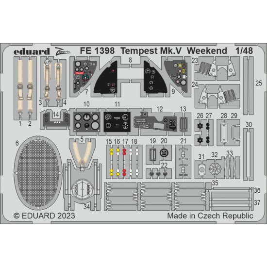 1/48 Hawker Tempest Mk.V Weekend Detail Parts for Eduard kits