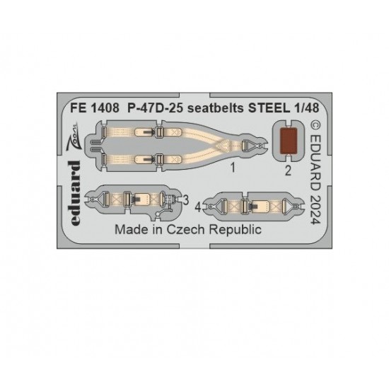 1/48 Republic P-47D-25 Thunderbolt Seatbelts Colour Photo-Etched Accessories for MiniArt