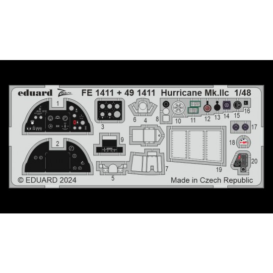 1/48 Hawker Hurricane Mk. IIC Colour Photo-Etched Accessories for HobbyBoss kits