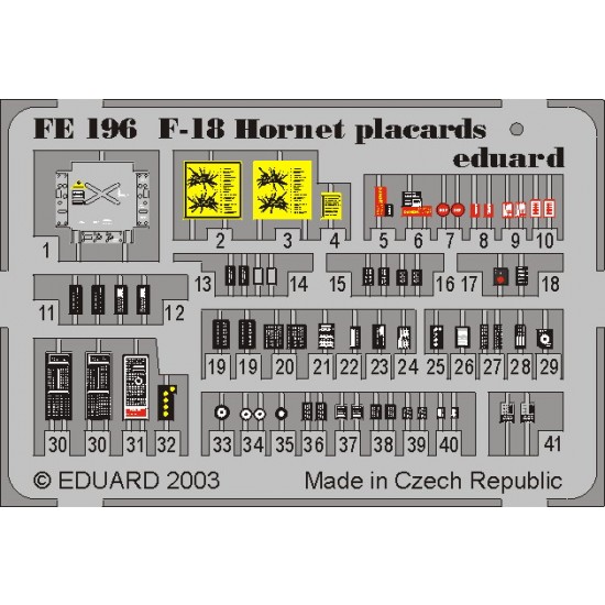 Colour Photoetch for 1/48 F-18 Hornet Placards