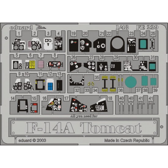 1/48 Grumman F-14A Tomcat Colour Photoetch Set Vol.2 for Hasegawa kit