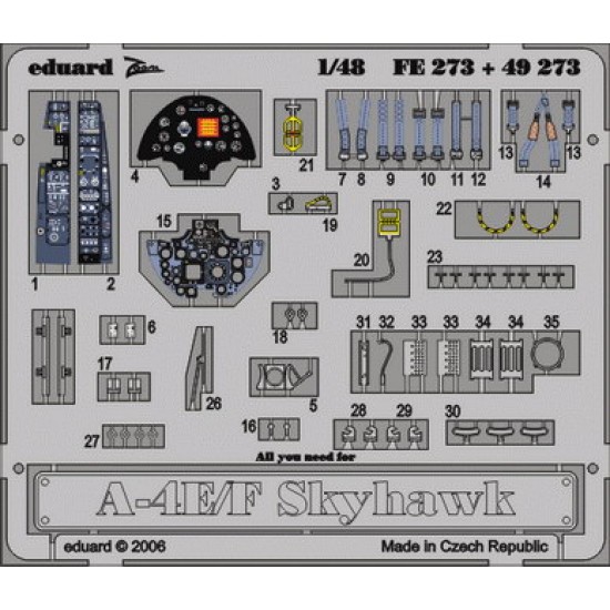 1/48 Douglas A-4E/F Skyhawk Colour Photoetch Detail Set Vol.2 for Hasegawa kit