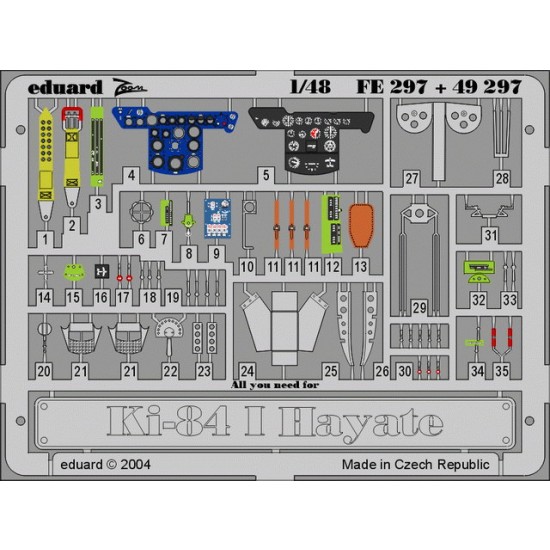1/48 Nakajima Ki-84 I Hayate Colour Photoetch Set Vol.2 for Hasegawa kit