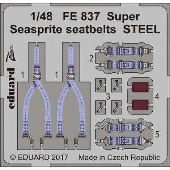 1/48 Kaman SH-2G Super Seasprite Seatbelts for Kitty Hawk kit #80126 (Steel,1PE)