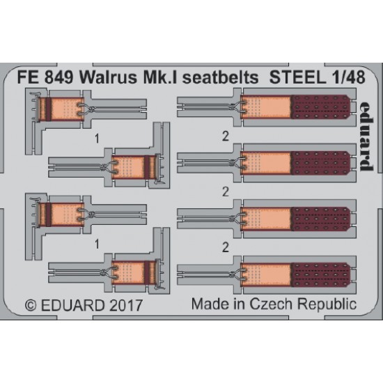 1/48 Supermarine Walrus Mk.I Seatbelts for Airfix kit (Steel)