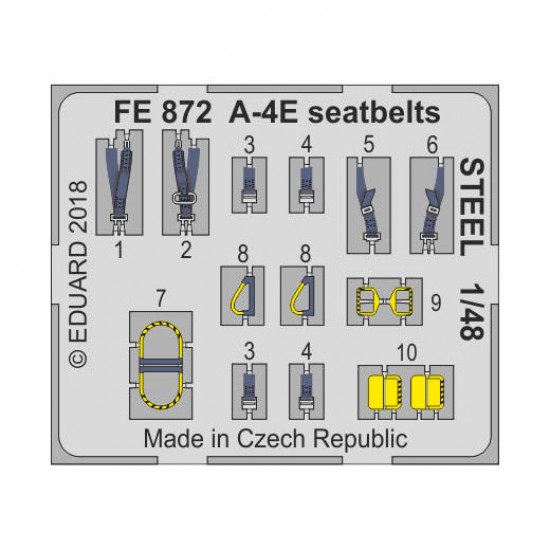 1/48 A-4E Seatbelts Steel Detail-up Set for Hobby Boss kits