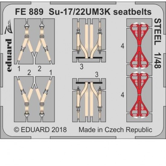 1/48 Su-17/22UM3K Seatbelts STEEL Detail-up set for Kitty Hawk kits