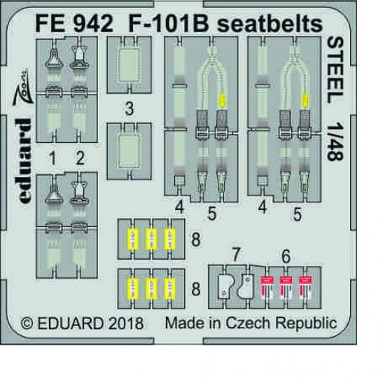 1/48 McDonnell F-101B Voodoo Seatbelts Steel Set for Kitty Hawk kits