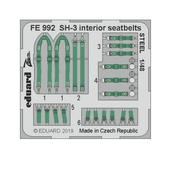 1/48 Sikorsky SH-3 Sea King Interior Seatbelts Set for Hasegawa kits