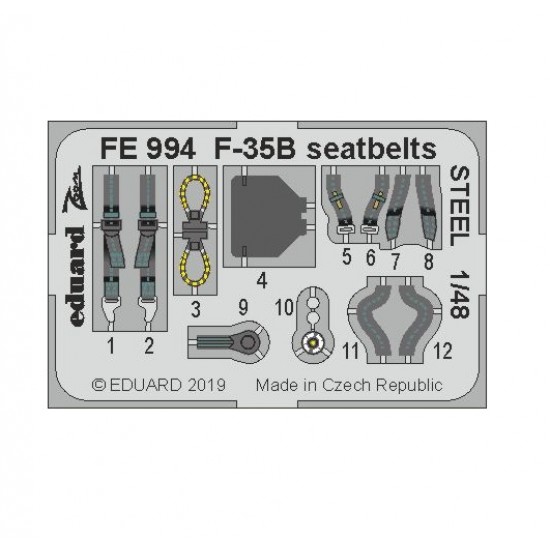 1/48 Lockheed Martin F-35B Lightning II Seatbelts Set for Kitty Hawk kits