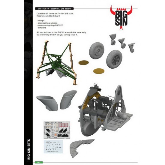 1/48 Grumman Wildcat FM-1 ESSENTIAL Super Detail Parts for Eduard kits