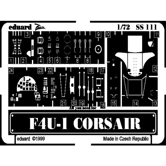 Photoetch for 1/72 Vought F4U-1 Corsair for Academy kit