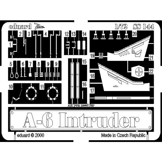 Photoetch for 1/72 Grumman A-6 Intruder for Italeri kit