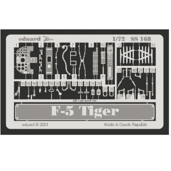 Photoetch for 1/72 Northrop F-5E Tiger II for Italeri kit