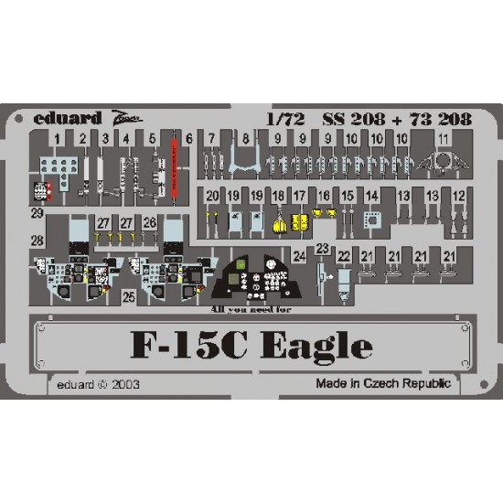 1/72 F-15C Eagle Colour Photoetch Set Vol.2 for Hasegawa kit