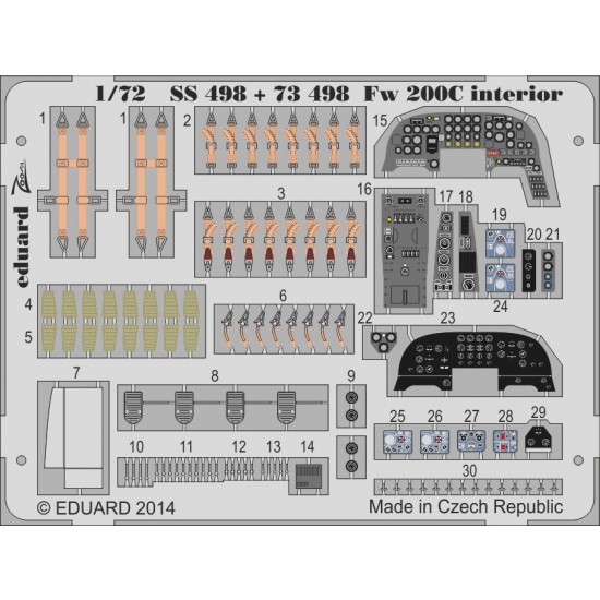 1/72 Focke-Wulf Fw200C-4 Interior Detail-up set (1 colour photo-etched sheet)
