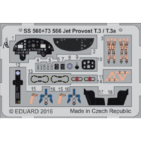 1/72 Hunting Percival Jet Provost T.3/T.3a Interior Detail Set for Airfix kit A02103 (1PE)