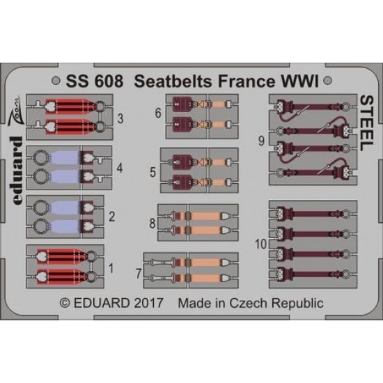 1/72 WWI France Seatbelts (Steel)