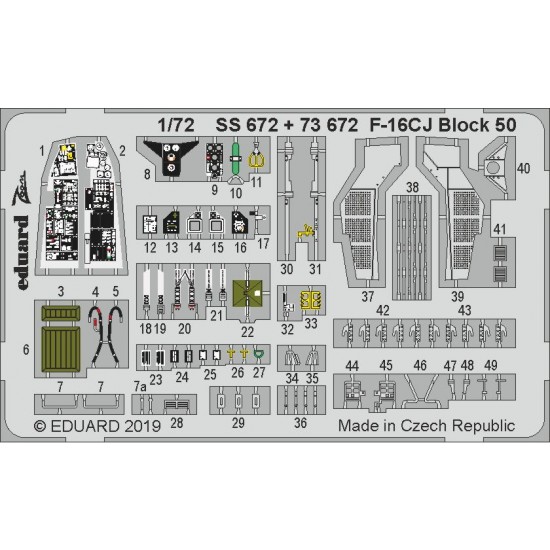 1/72 General Dynamics F-16CJ Fighting Falcon Block 50 Detail Set for Tamiya kits